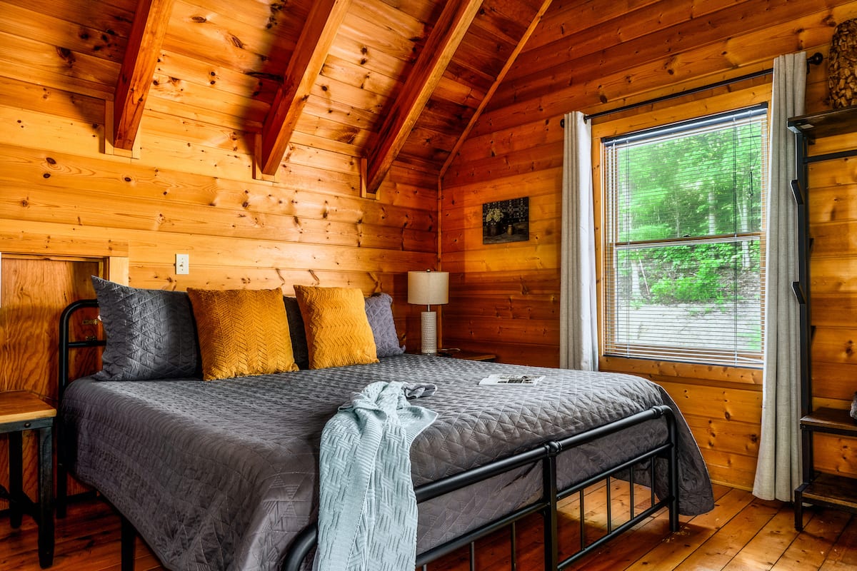 Bedroom 3 — King Bed with Vaulted Wood Ceiling