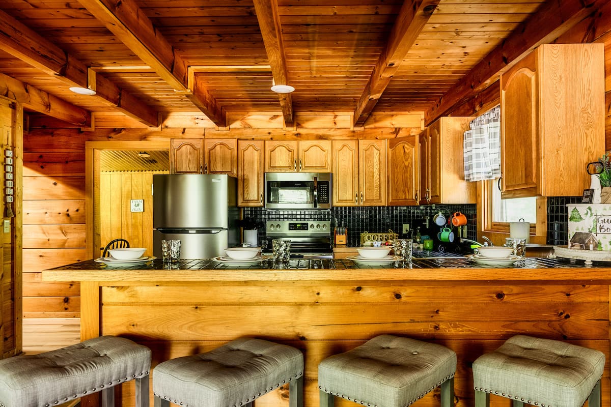 Fully Stocked Kitchen with Stainless Steel Appliances