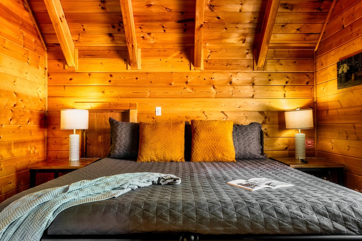 Bedroom — Cozy King with Warm Lighting