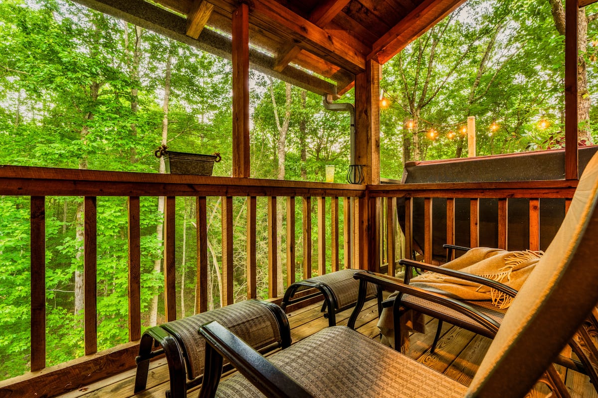 Covered Deck with Hot Tub