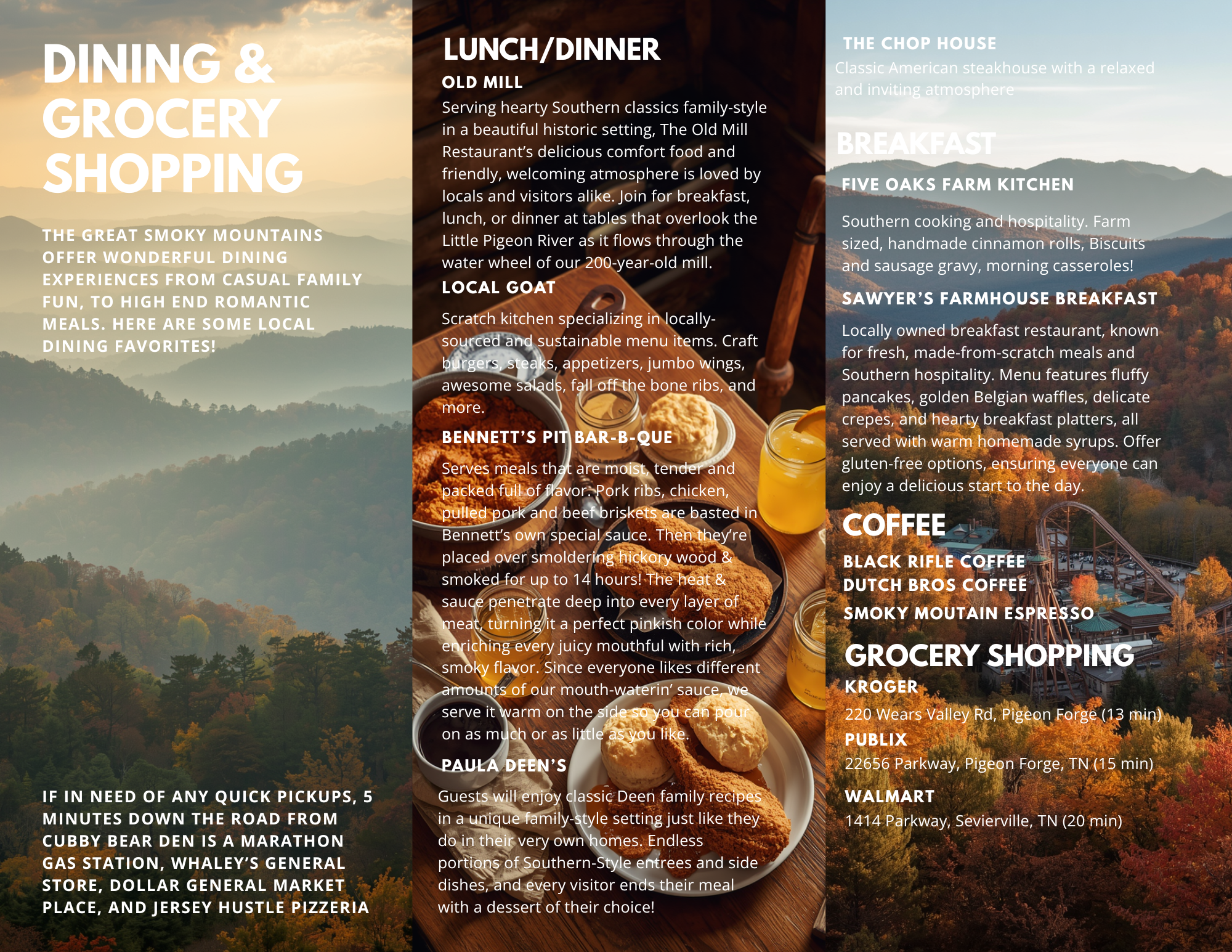 Dining & Grocery Shopping Guide