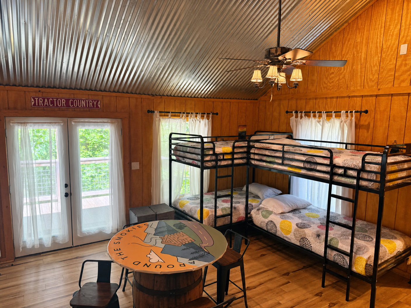 Bunk beds in the game room